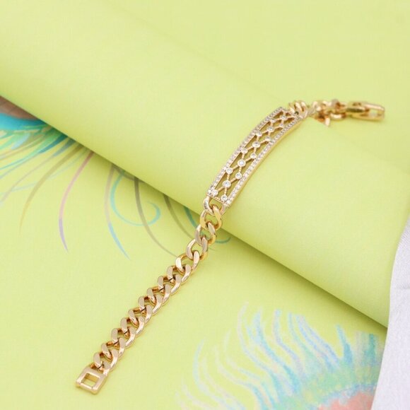 Rose Gold Elegant Cubic Zirconia Bracelet in 20cm Chain for Women, XPBL0718 - Picture 6 of 12